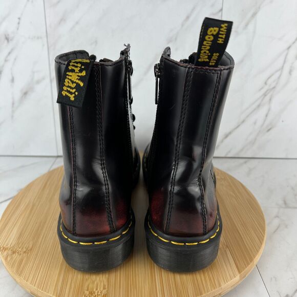 Dr. Doc Martens 1460 Pascal Front Zip Mens Size 9 Cherry Red Combat Moto Boots - Picture 4 of 11